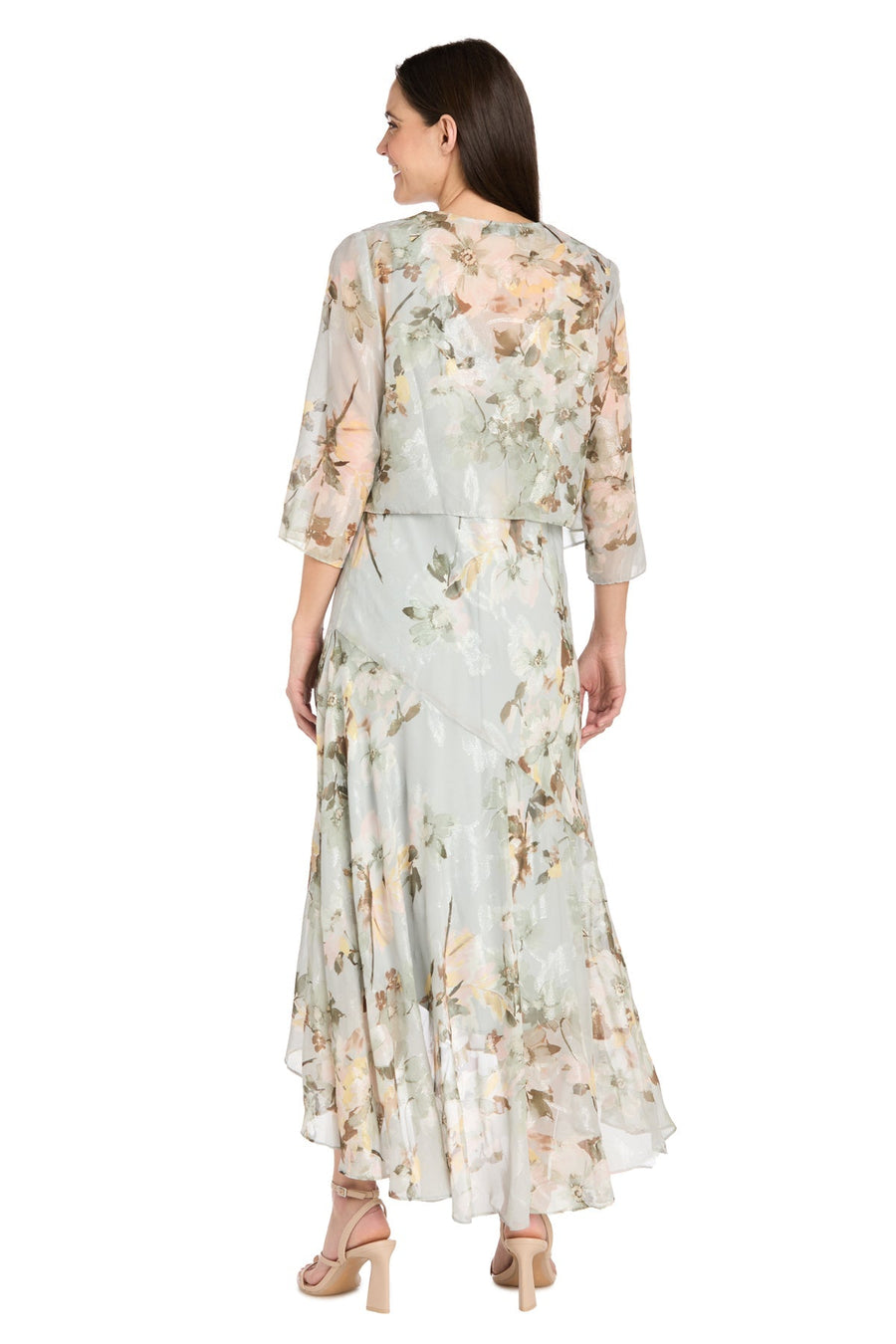 Mother of the Bride Dresses High Low Mother of the Bride Printed Jacket Dress Celadon