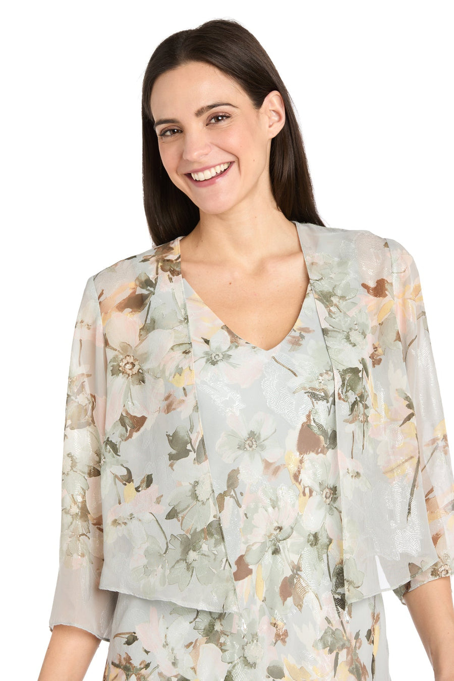 Mother of the Bride Dresses High Low Mother of the Bride Printed Jacket Dress Celadon