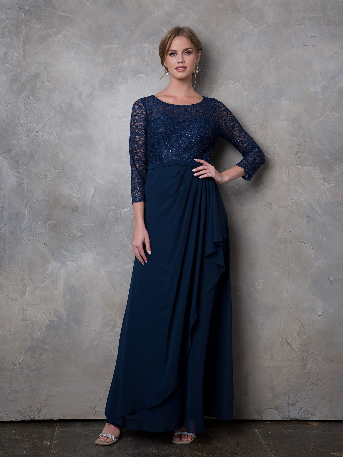 Mother of the Bride Dresses Long Mother of the Bride Lace Formal Dress Navy