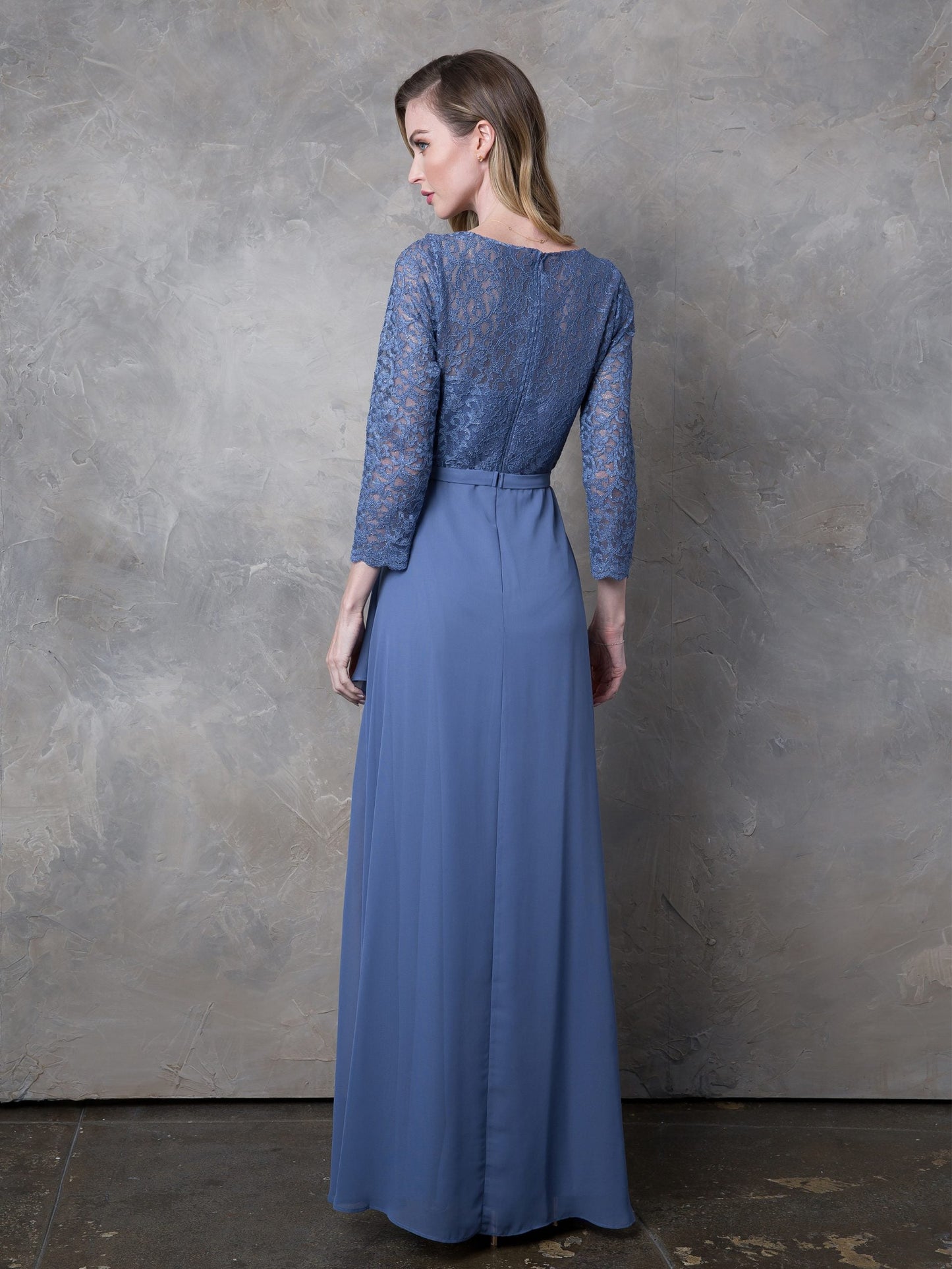 Mother of the Bride Dresses Long Mother of the Bride Lace Formal Dress Slate Blue