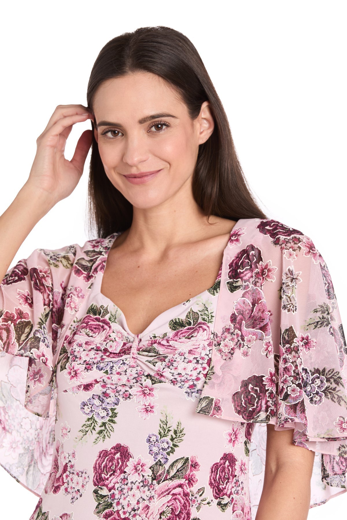 Cocktail Dresses Short Floral Print Knee Length Cocktail Dress Blush/Pink