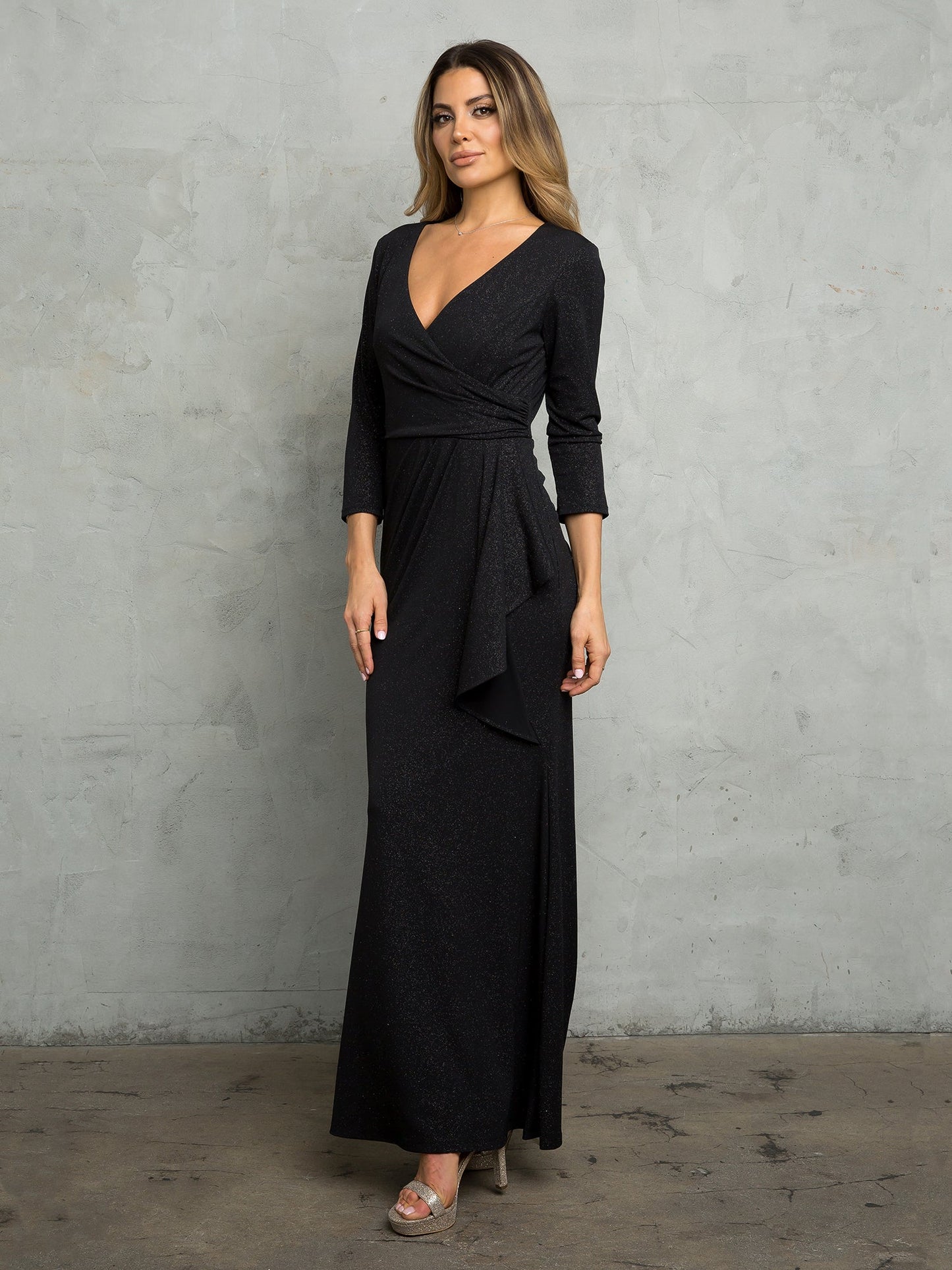 Mother of the Bride Dresses Glitter Long Mother of the Bride Dress Black