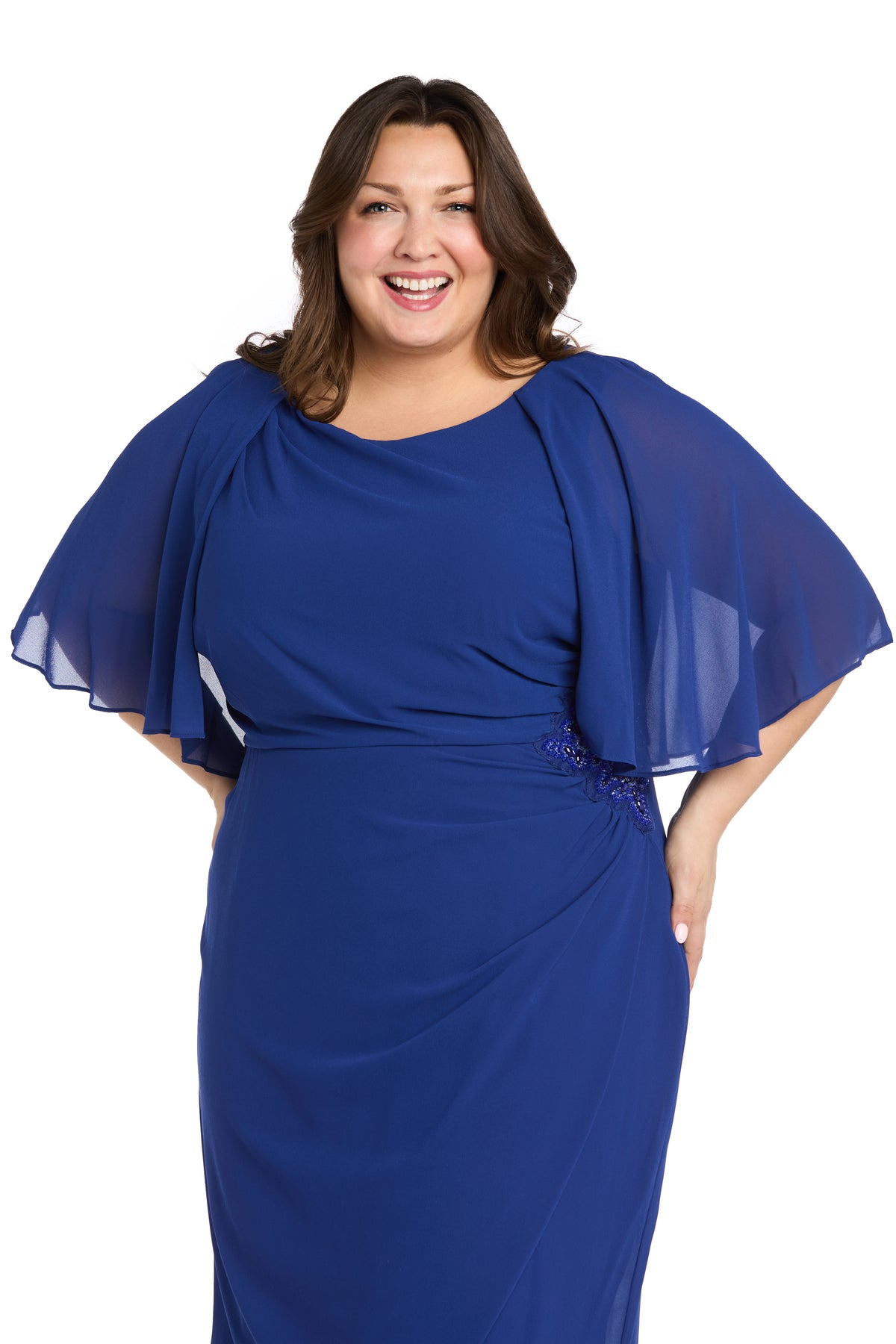 Plus Size Dresses Plus Size Short Cocktail Cape Dress Indigo