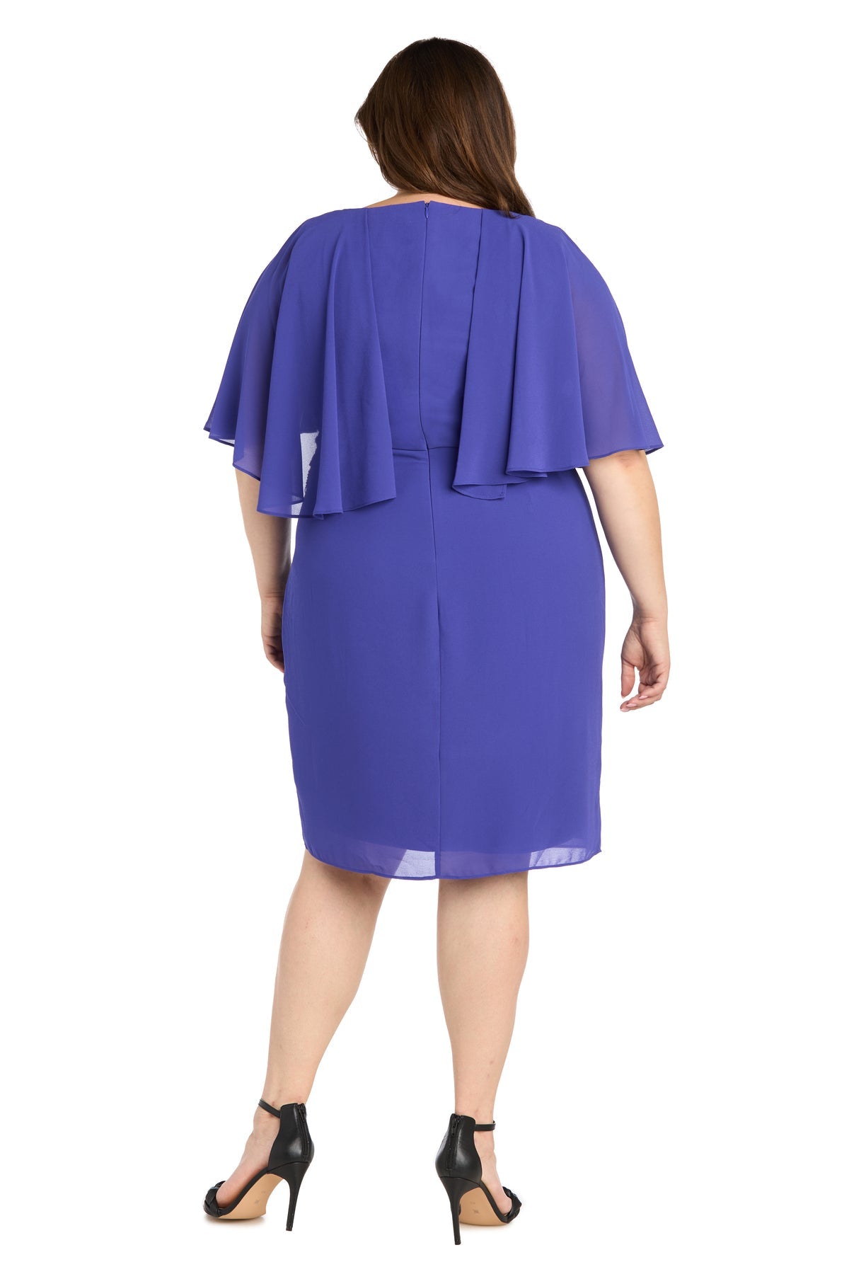 Plus Size Dresses Plus Size Short Cocktail Cape Dress Violet