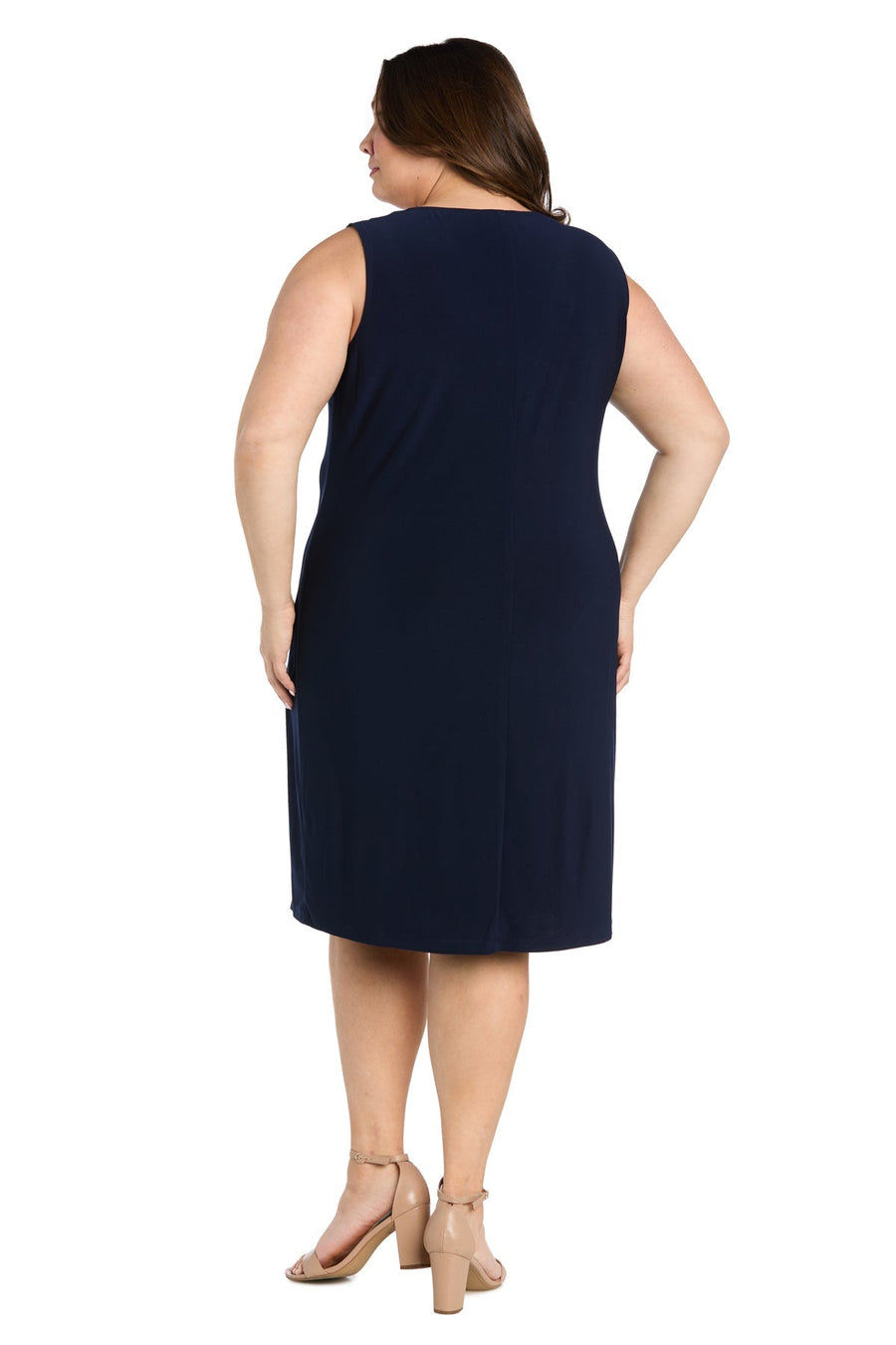 Plus Size Dresses Two Piece Short Plus Size Floral Jacket Dres Navy/Yellow