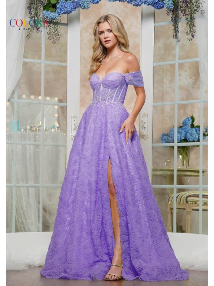 Prom Dresses Floral Long Formal Prom Dress Lavender