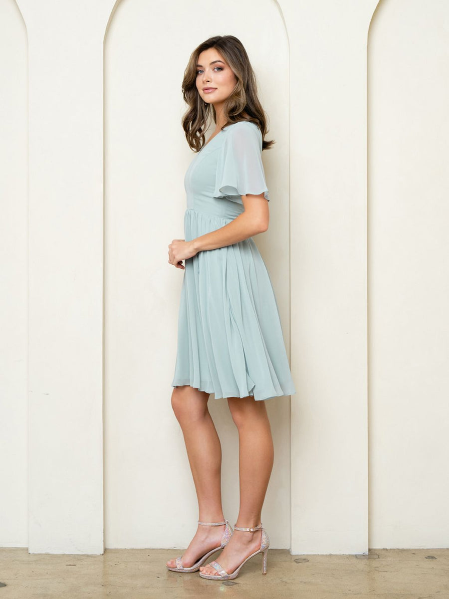 Cocktail Dresses Knee Length A Line Cocktail Dress Sage