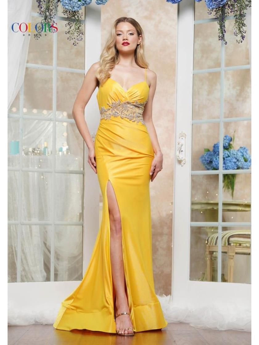 Prom Dresses Long Beaded Fitted Formal Evening Prom Dress Yellow