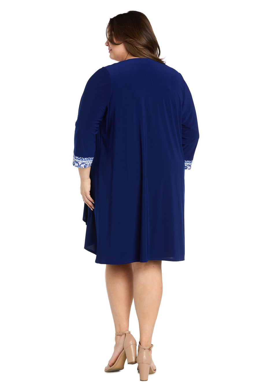 Plus Size Dresses Plus Size Short Printed Jacket Dress Royal