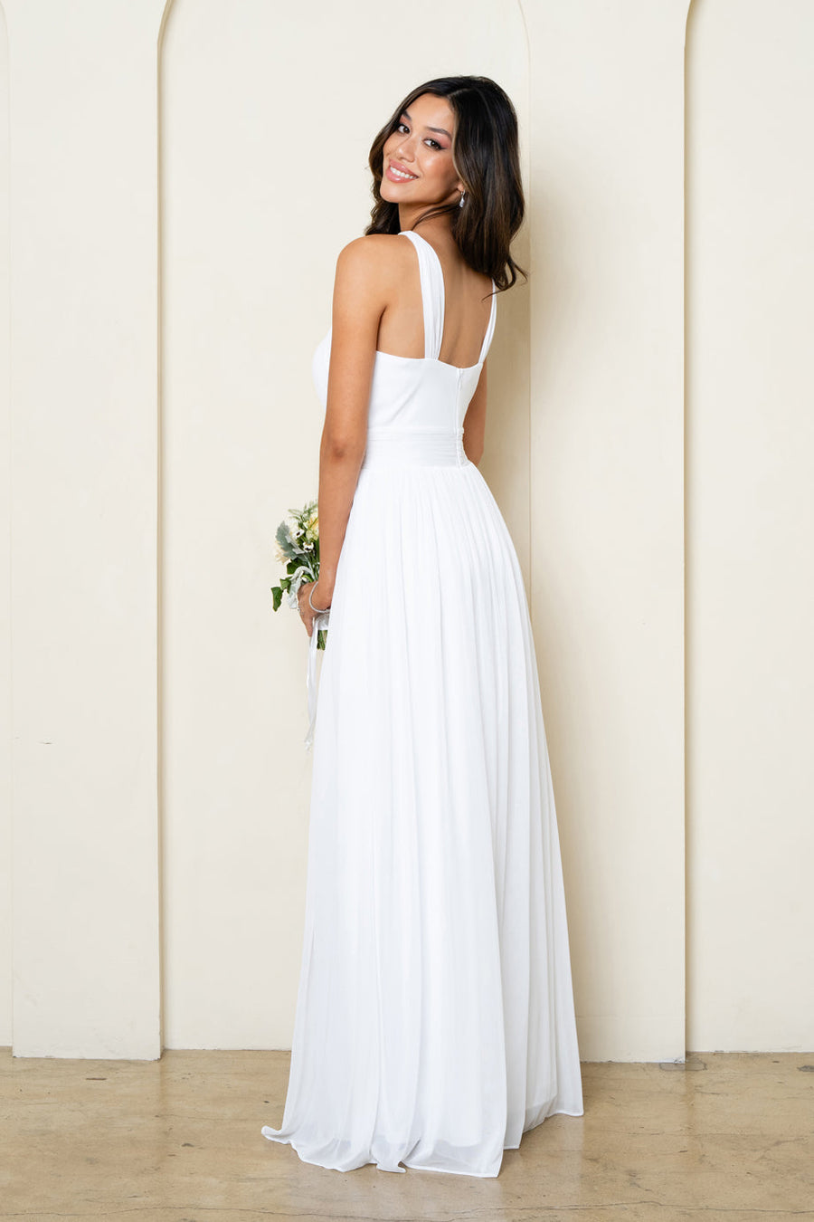 Wedding Dresses Long Simple A Line Wedding Dress Off White