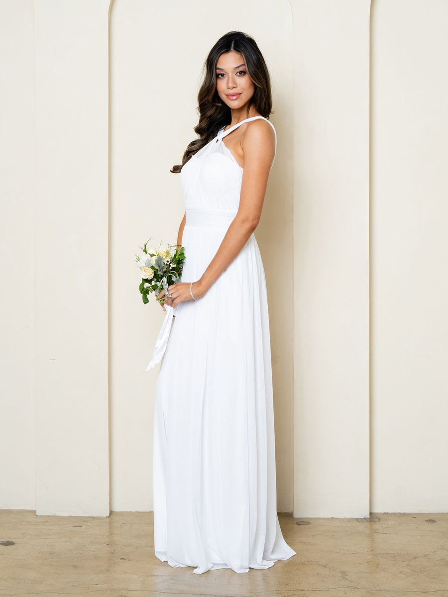 Wedding Dresses Long Simple A Line Wedding Dress Off White