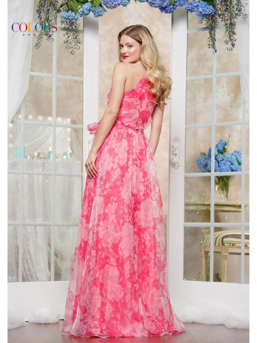 Prom Dresses Long Print Organza Formal Prom Dress Watermelon