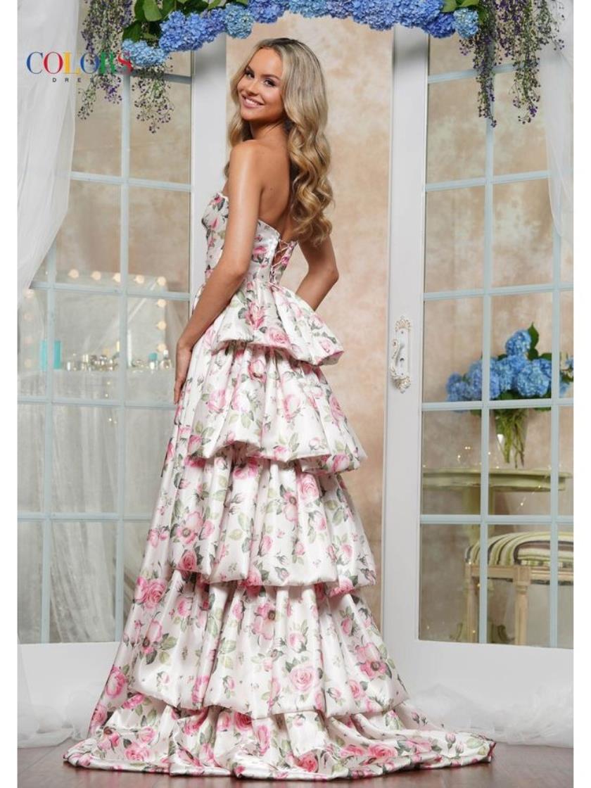 Prom Dresses Long Fitted Floral Formal Prom Dress Pink