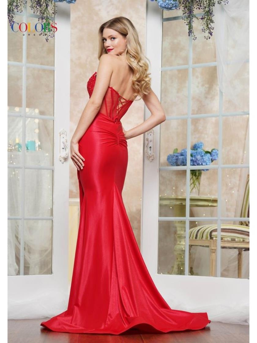 Prom Dresses Long Formal Mermaid Fit Metallic Prom Dress Red