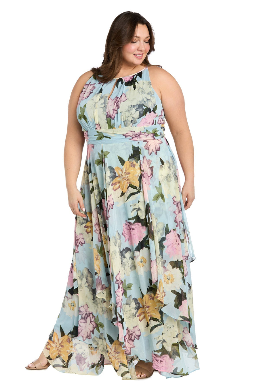 Plus Size Dresses Plus Size Printed High Low Formal Dress Aqua