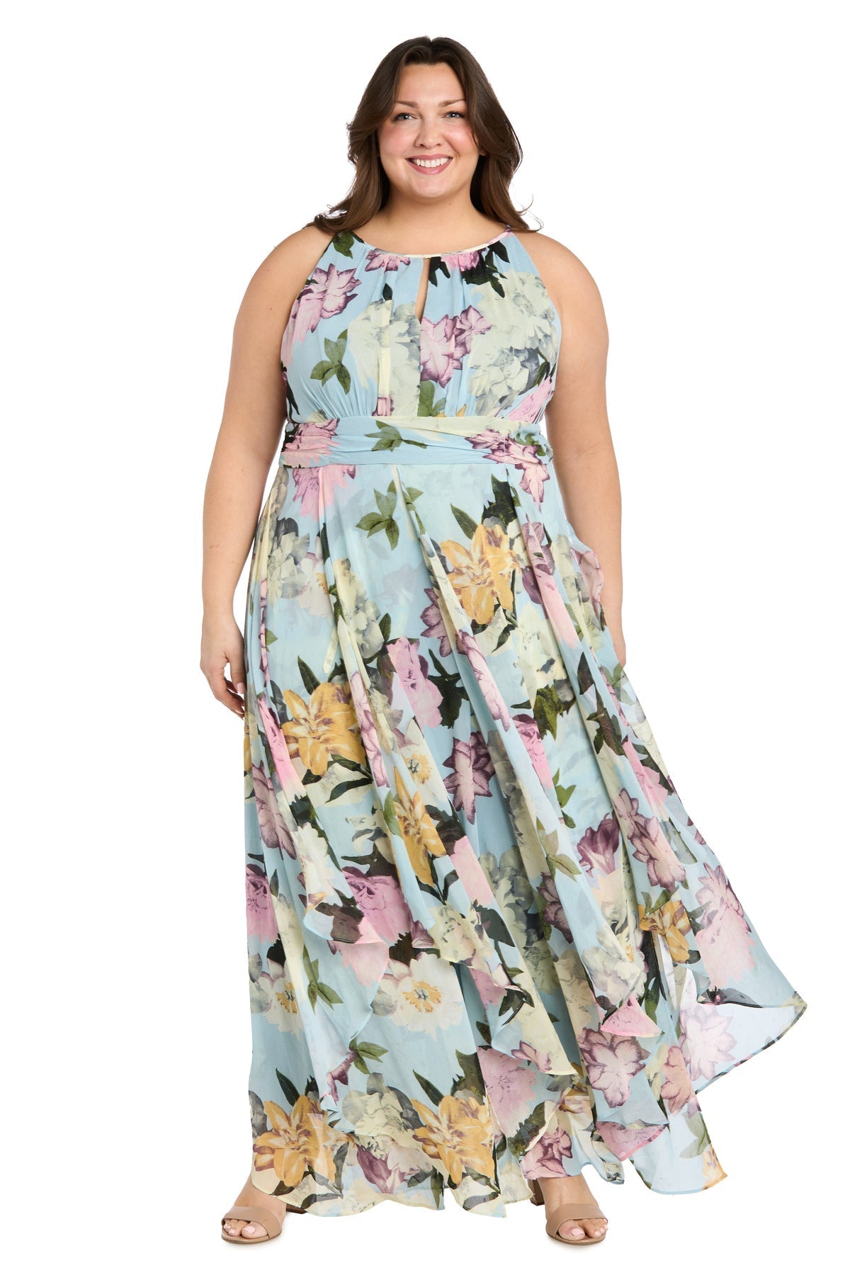 Plus Size Dresses Plus Size Printed High Low Formal Dress Aqua