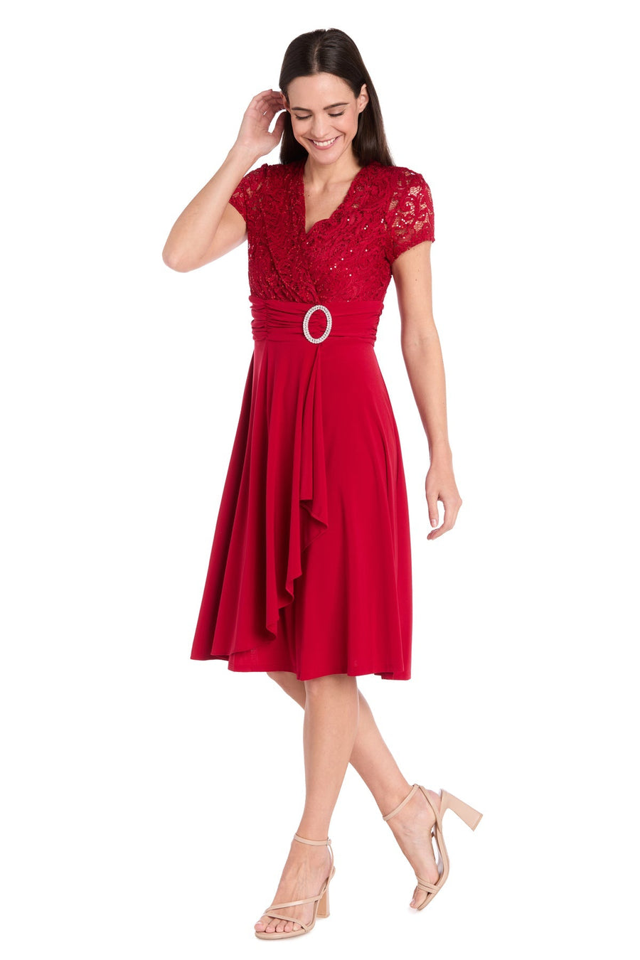 Cocktail Dresses Short Mother of the Bride Lace Cocktail Dress Red