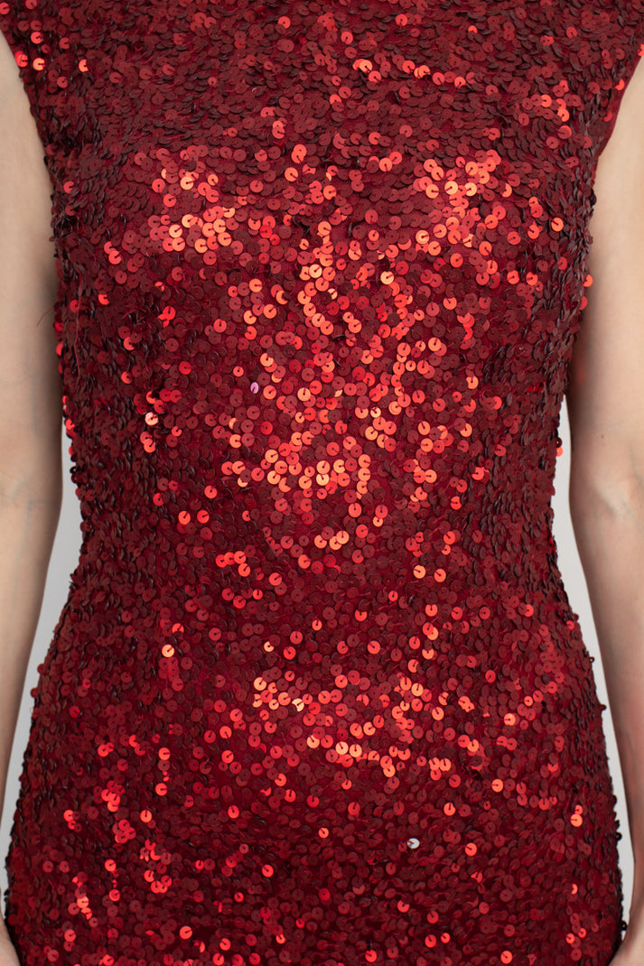 Formal Dresses Fitted Long Formal Bodycon Sequined Dress Burgundy