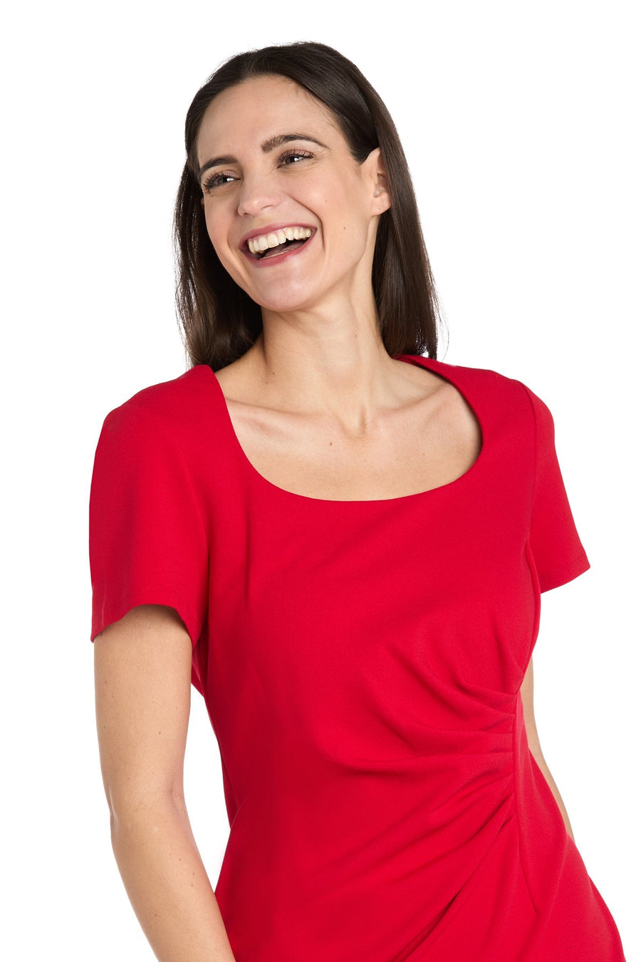 Cocktail Dresses Pleated Short Cocktail Fitted Dress Red