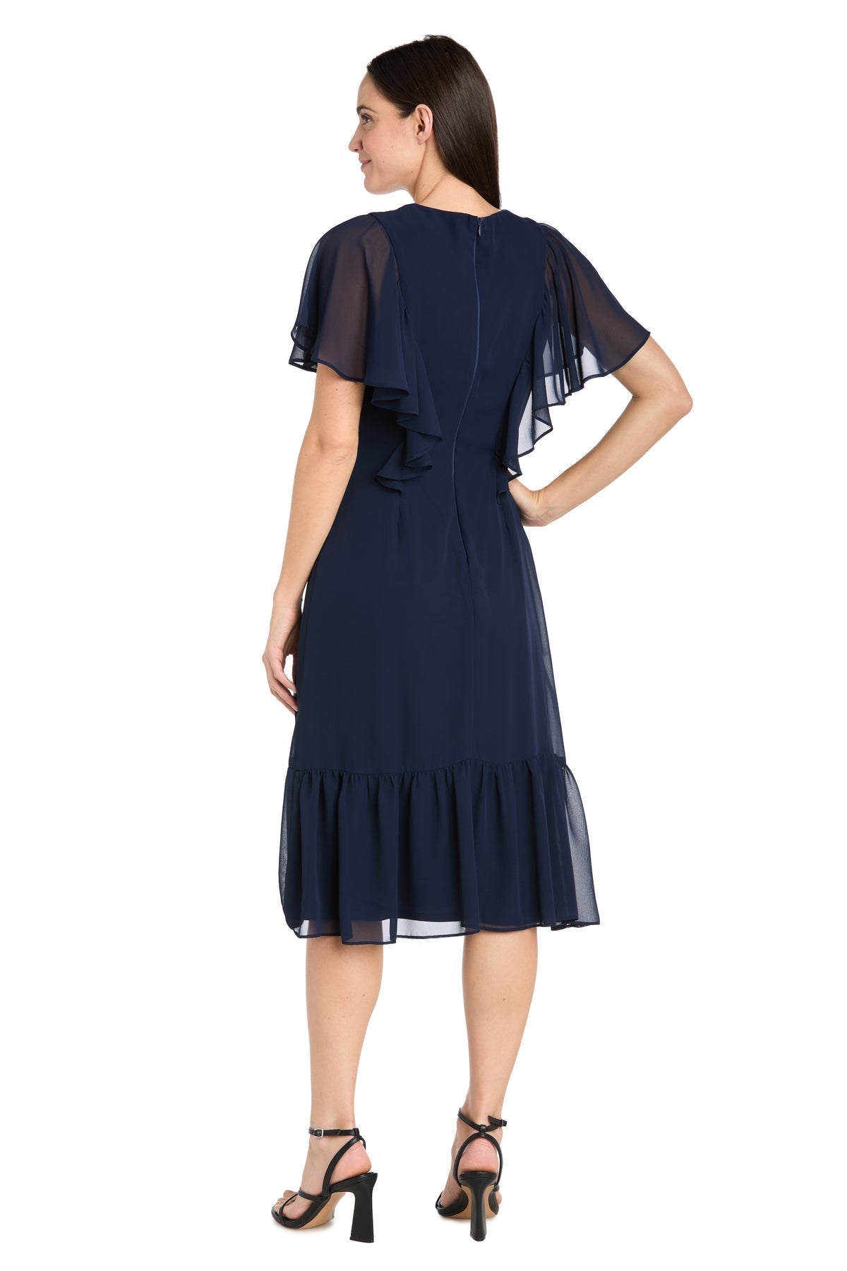 Cocktail Dresses Short Cocktail Caplet Midi Length Dress Navy