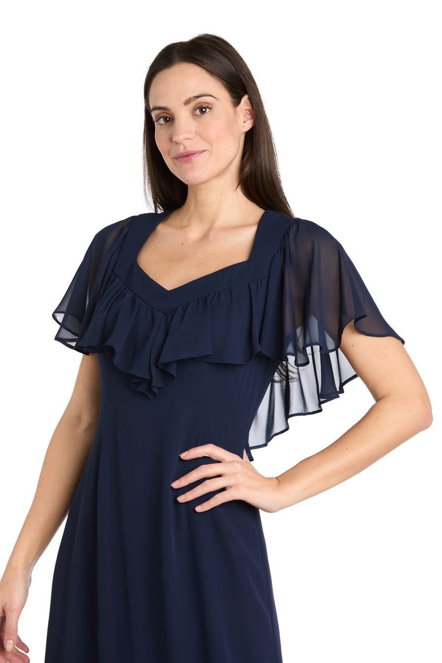 Cocktail Dresses Short Cocktail Caplet Midi Length Dress Navy