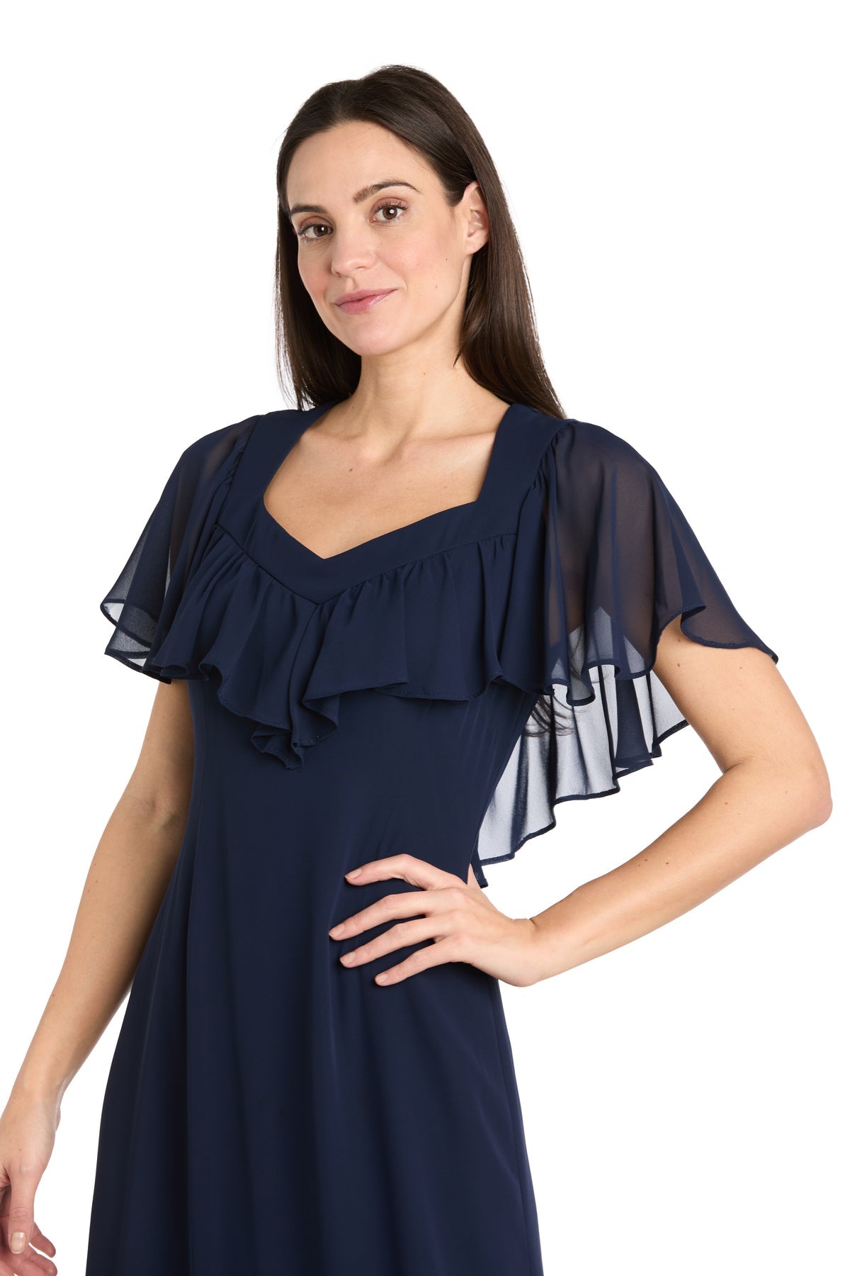 Cocktail Dresses Short Cocktail Caplet Midi Length Dress Navy