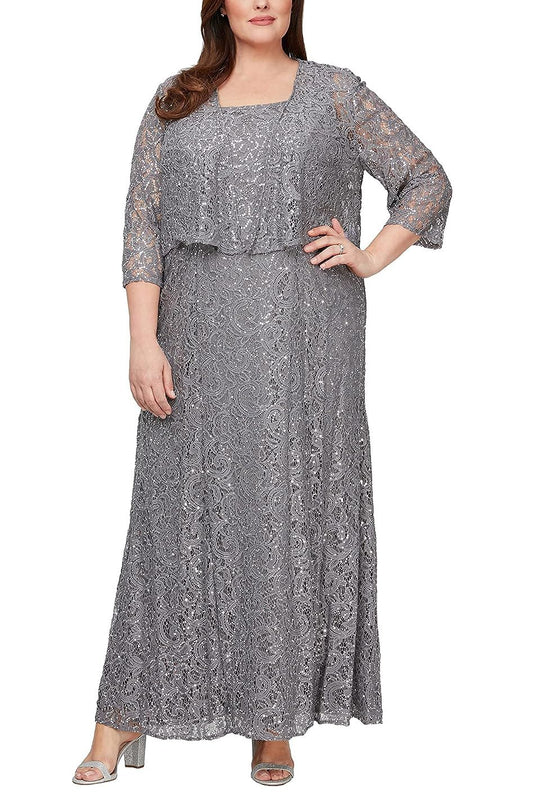 فستان رسمي طويل بقصة A من Alex Evenings 4122012