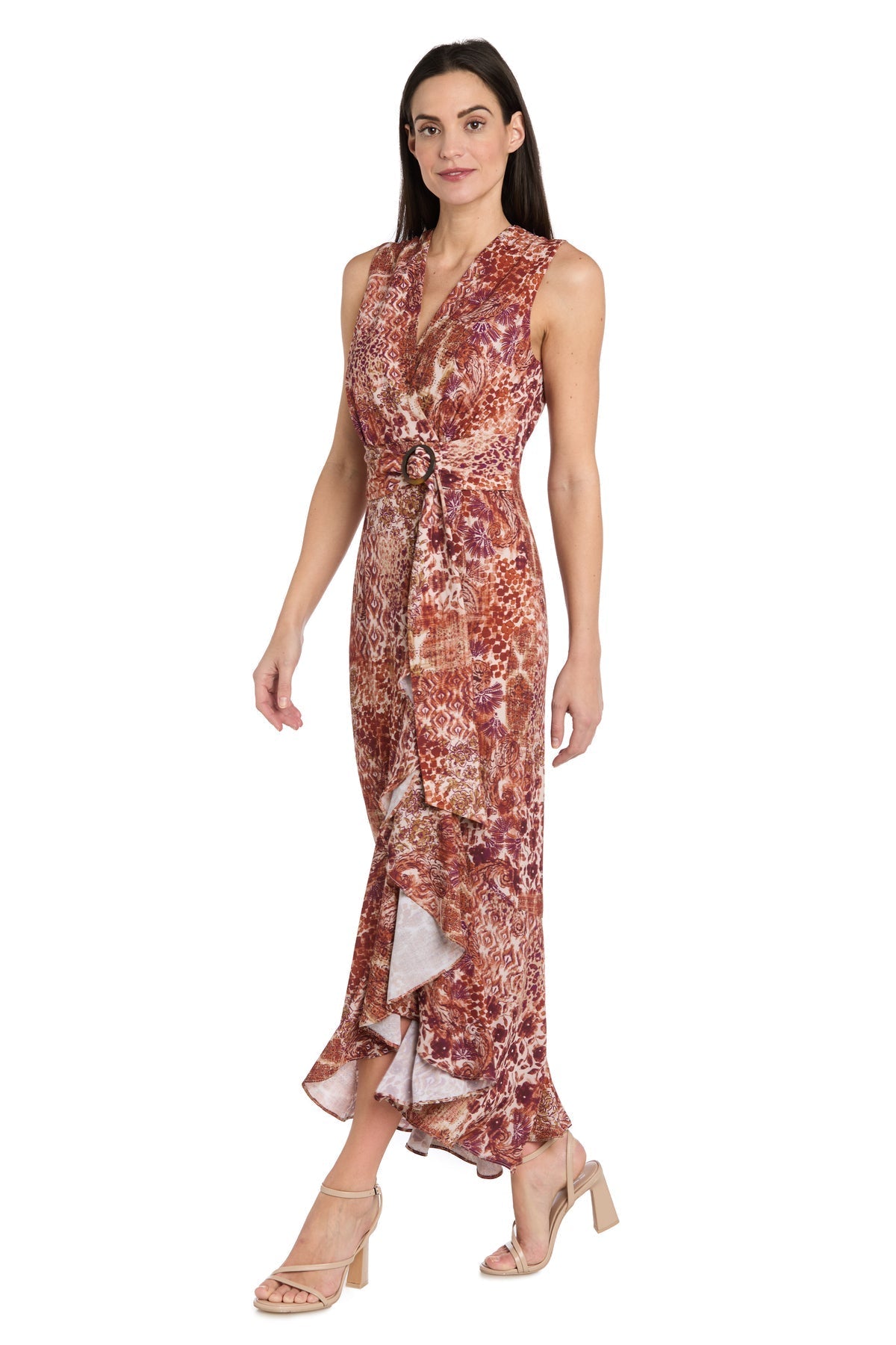 Formal Dresses Long Formal Printed A Line Maxi Dress Brown