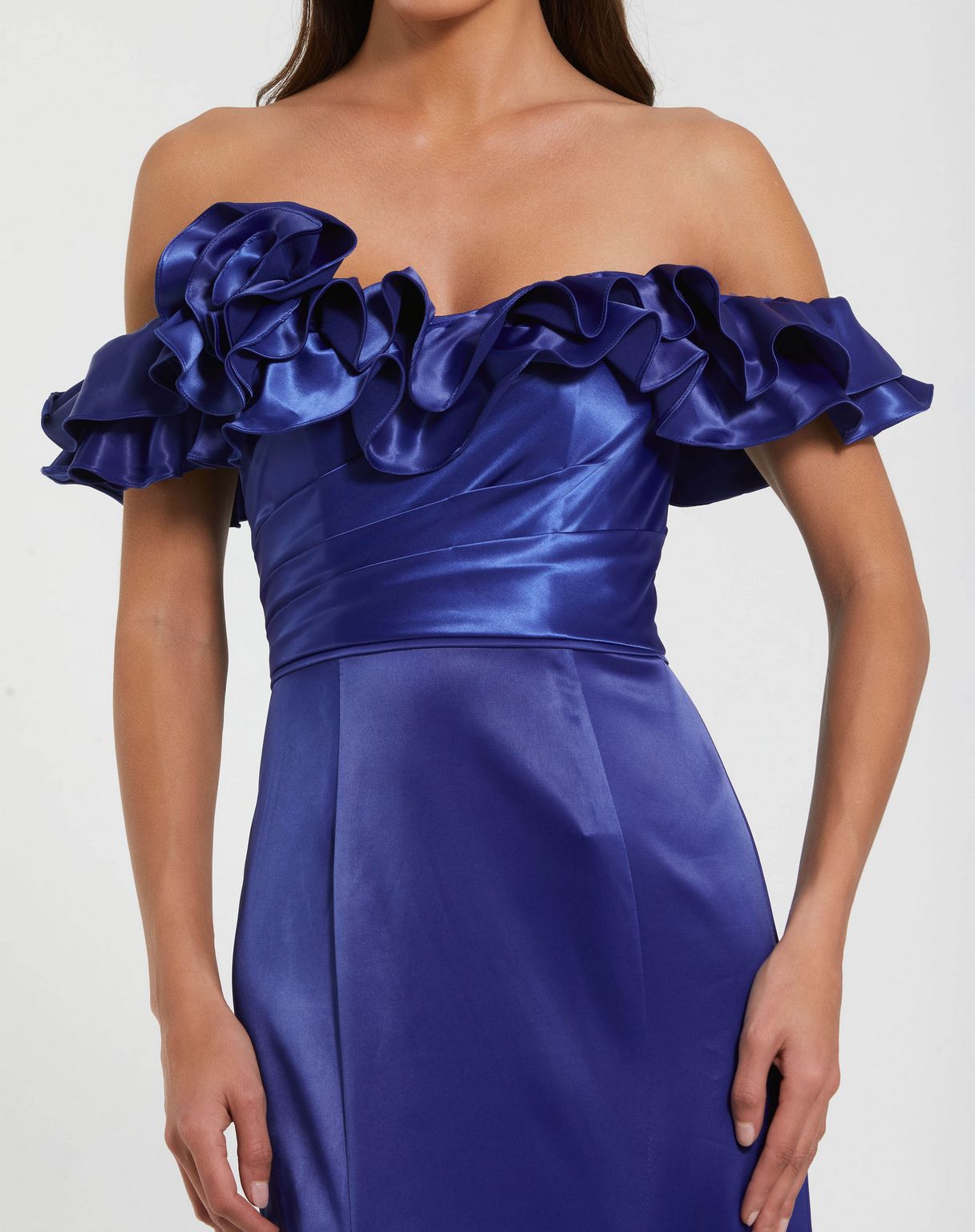 Formal Dresses Long Ruffle Mermaid Formal Prom Dress Cobalt