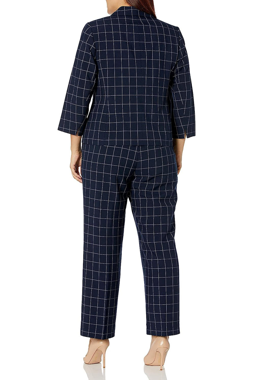 Plus Size Dresses Long Formal Plus Size Pant Suit Navy White