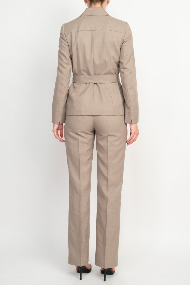Pant Suit Long Formal Jacket Pantsuit Taupe