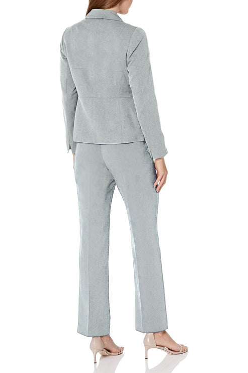 Pant Suit Long Formal Two Piece Collar Petite Pant Suit Grey