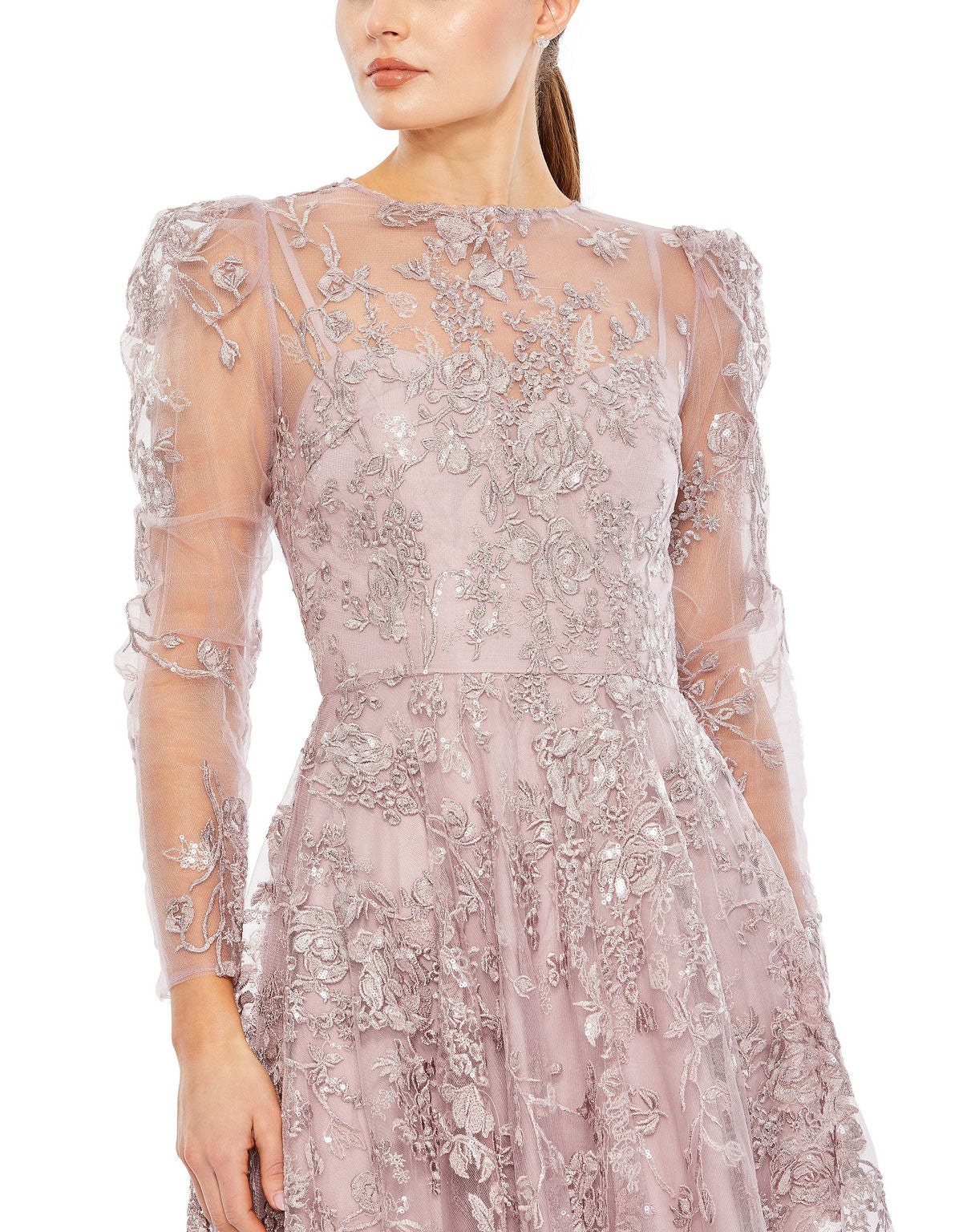 Formal Dresses Long Sleeve A Line Formal Prom Dress Lilac