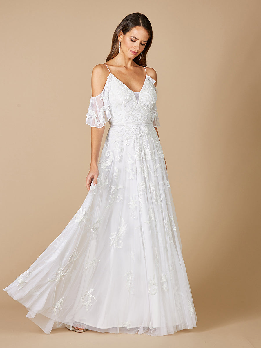 Wedding Dresses Wedding Long Bridal Gown Simple A Line Dress Ivory