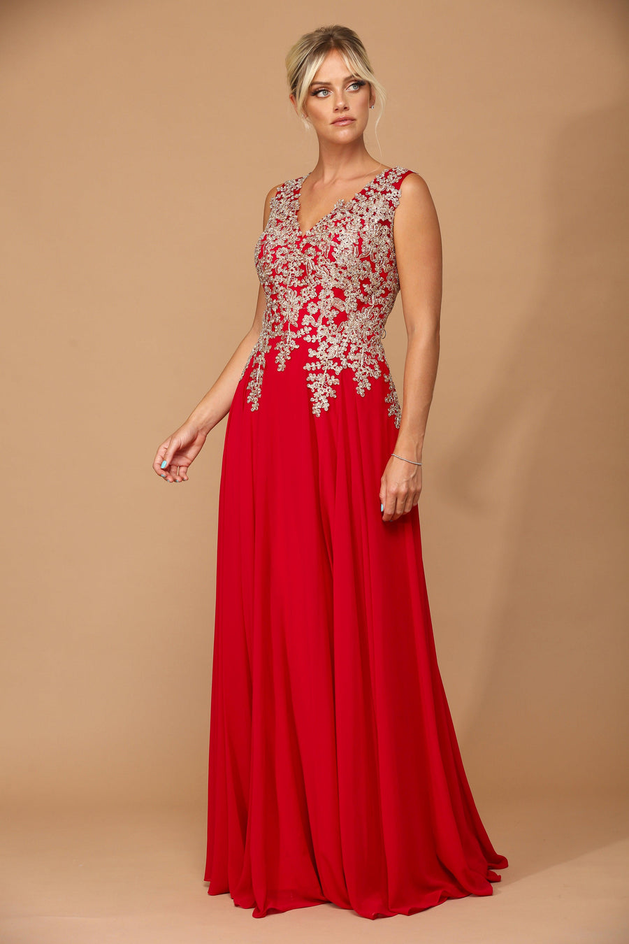 Long Mother of the Bride Chiffon Formal Dress