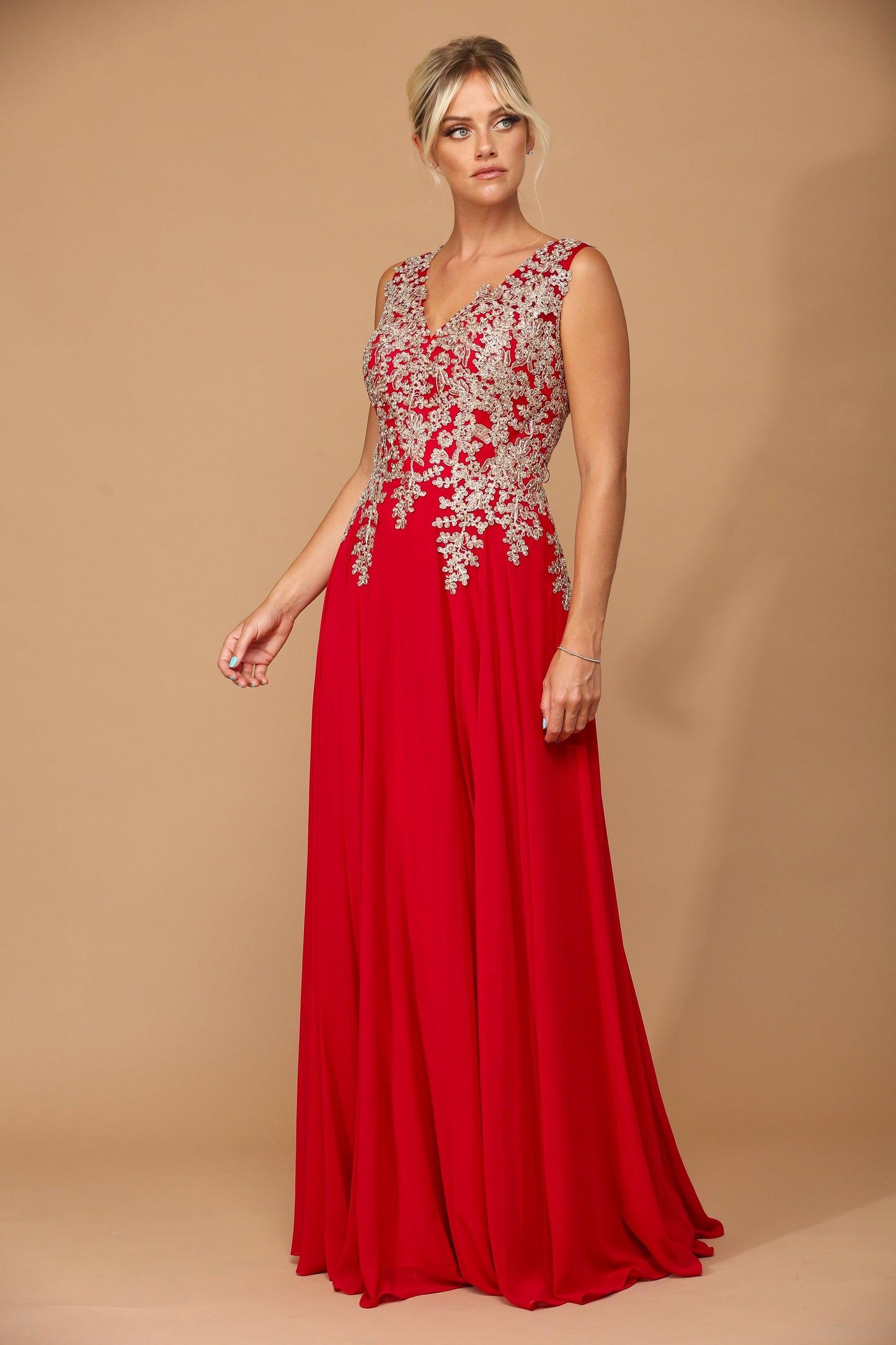 Long Mother of the Bride Chiffon Formal Dress