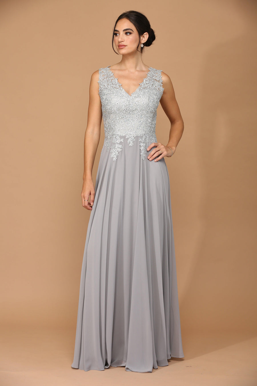 Long Mother of the Bride Chiffon Formal Dress