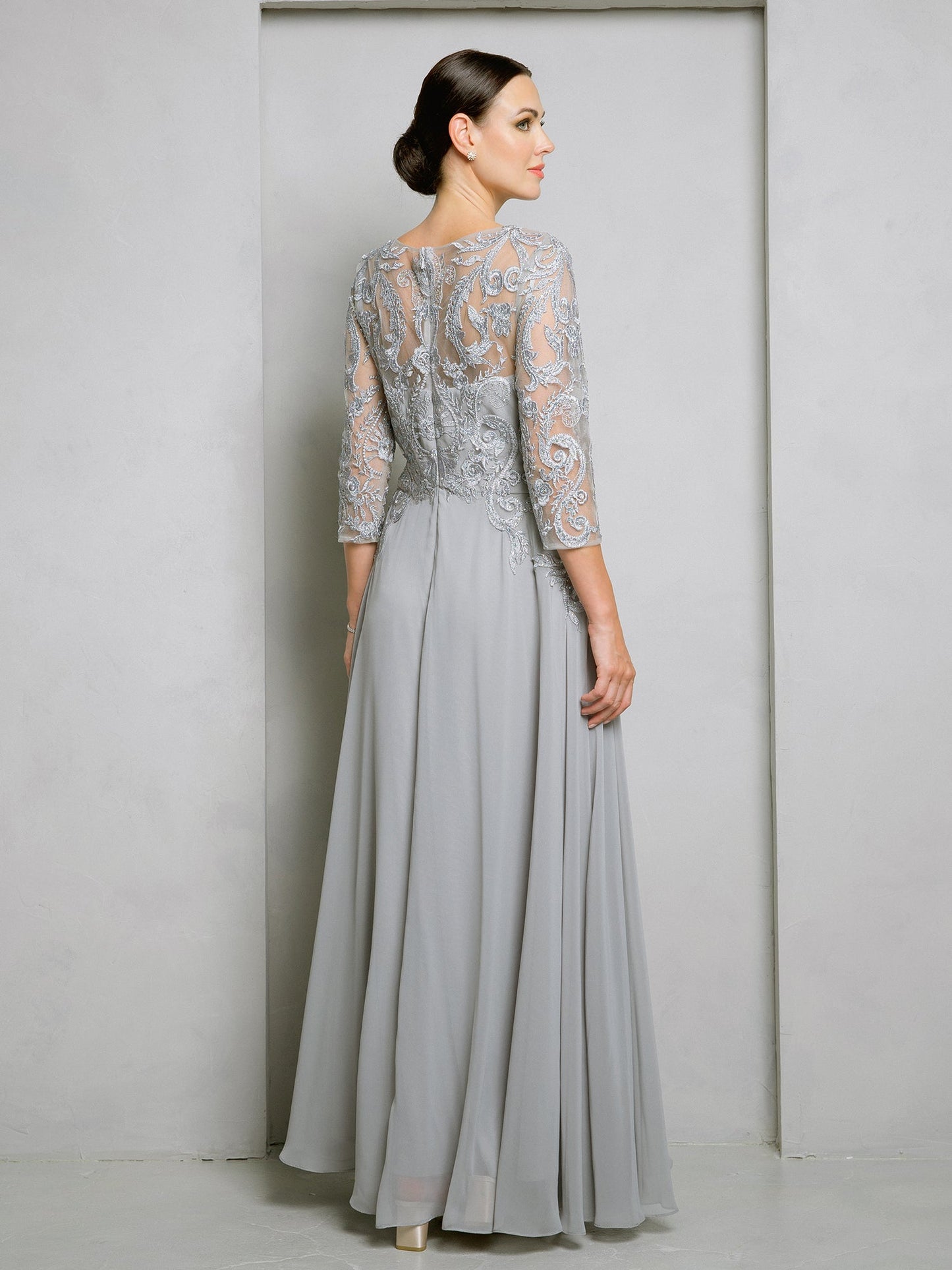 Mother of the Bride Dresses Long Lace Mother of the Bride Dress Silver