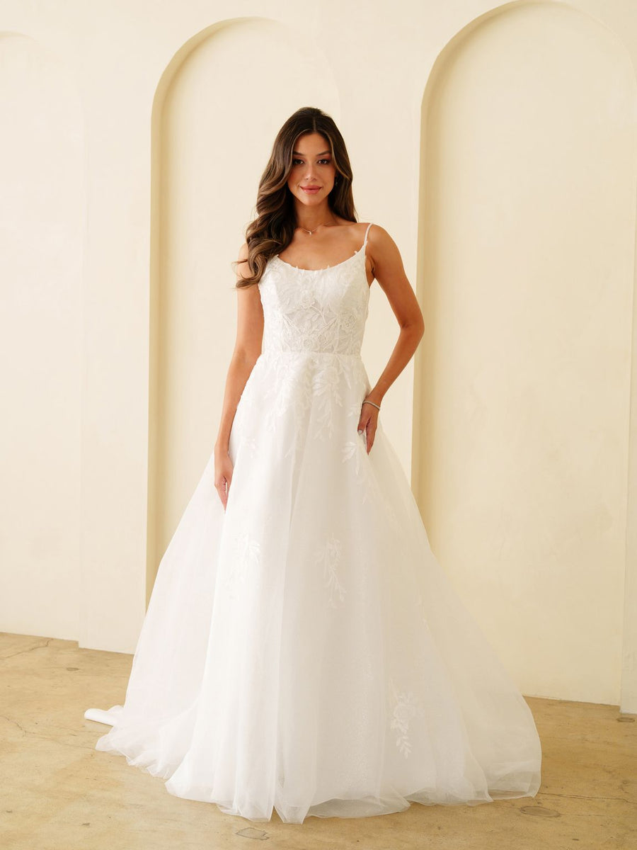 Wedding Dresses Bridal Gown Long A Line Lace Wedding Dress Off White