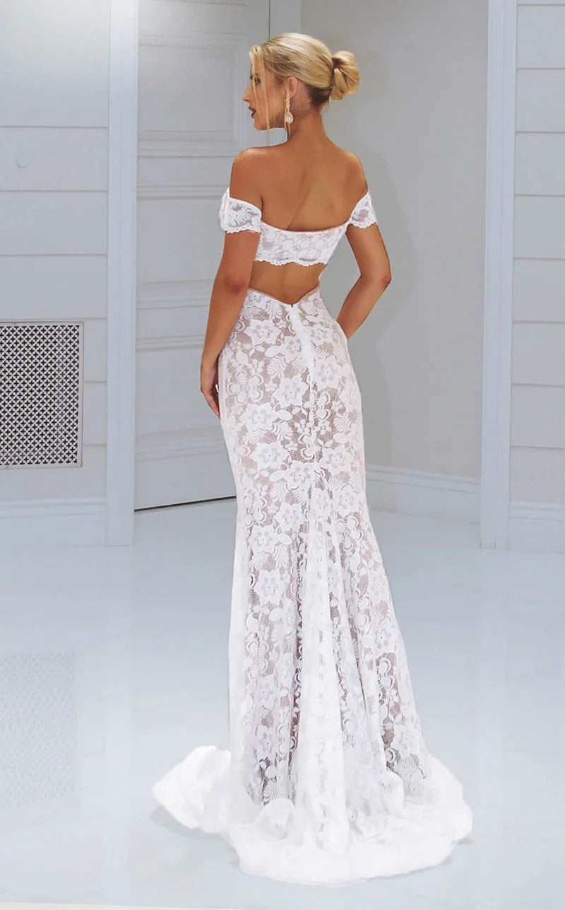 Wedding Dresses Long Bridal Lace Wedding Simple Dress White