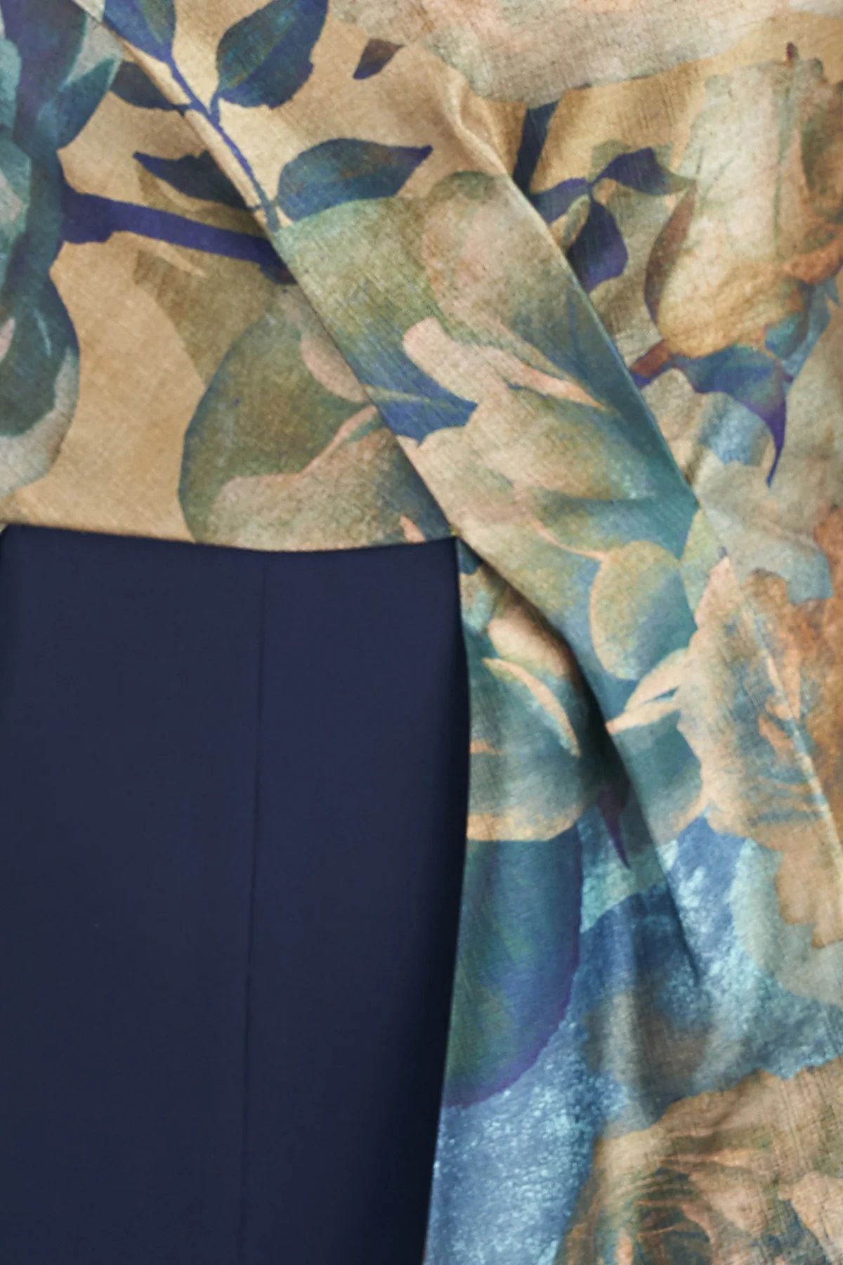 Jumpsuit Long Sleeveless Formal Floral Print Jumpsuit GOLD MULTI