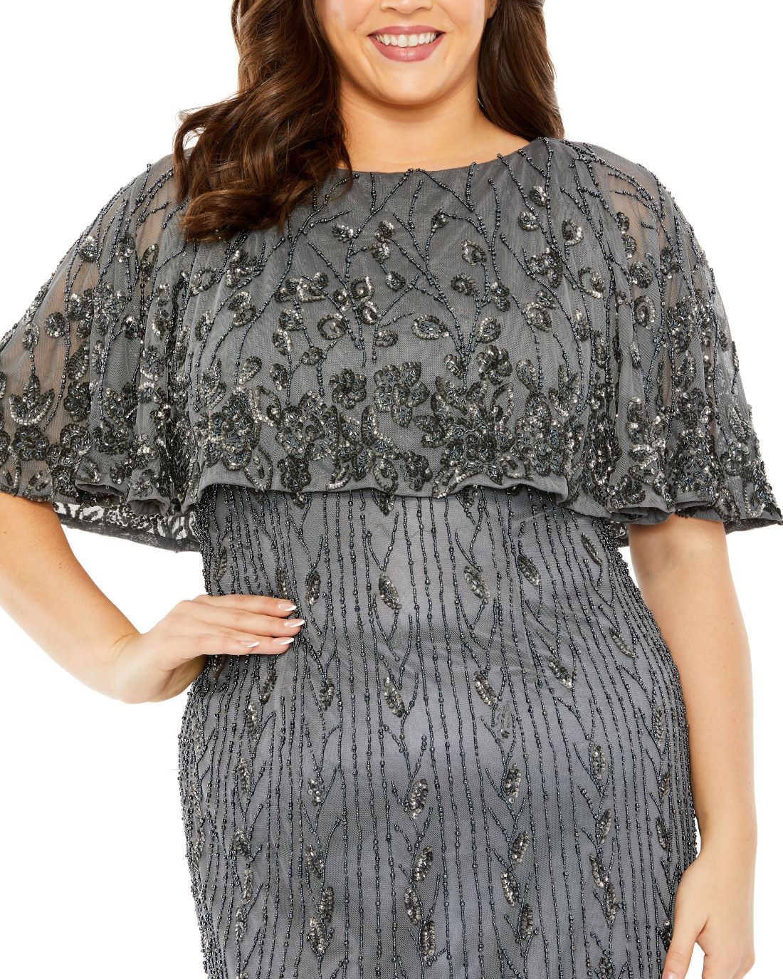 Mother of the Bride Dresses Plus Size Short Mother of the Bride Midi Dress Pewter