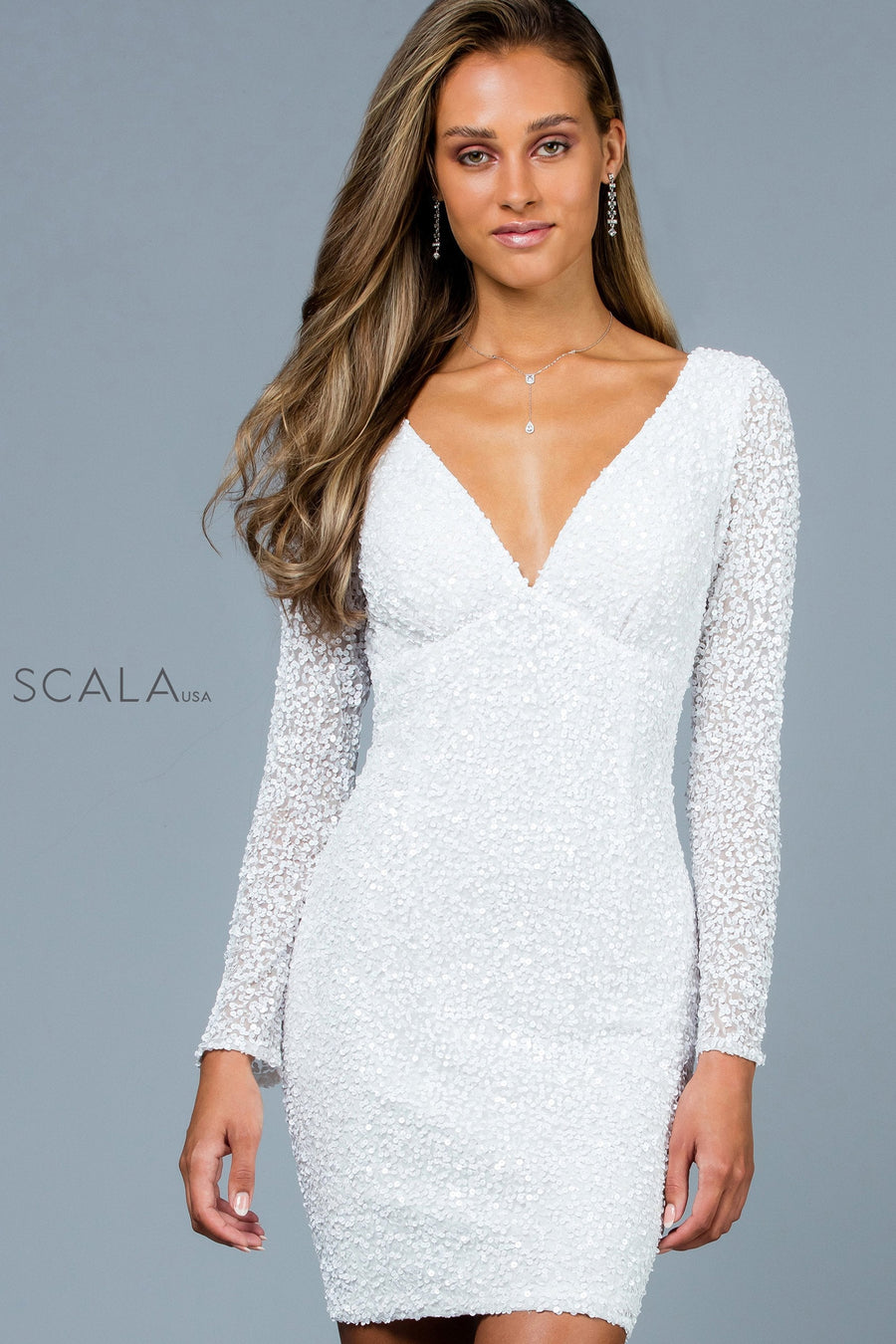 Cocktail Dresses Sequin Short Mini Cocktail Dress Ivory