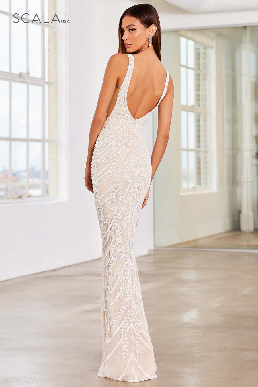 Wedding Dresses Long Sequin Wedding Dress Ivory Nude