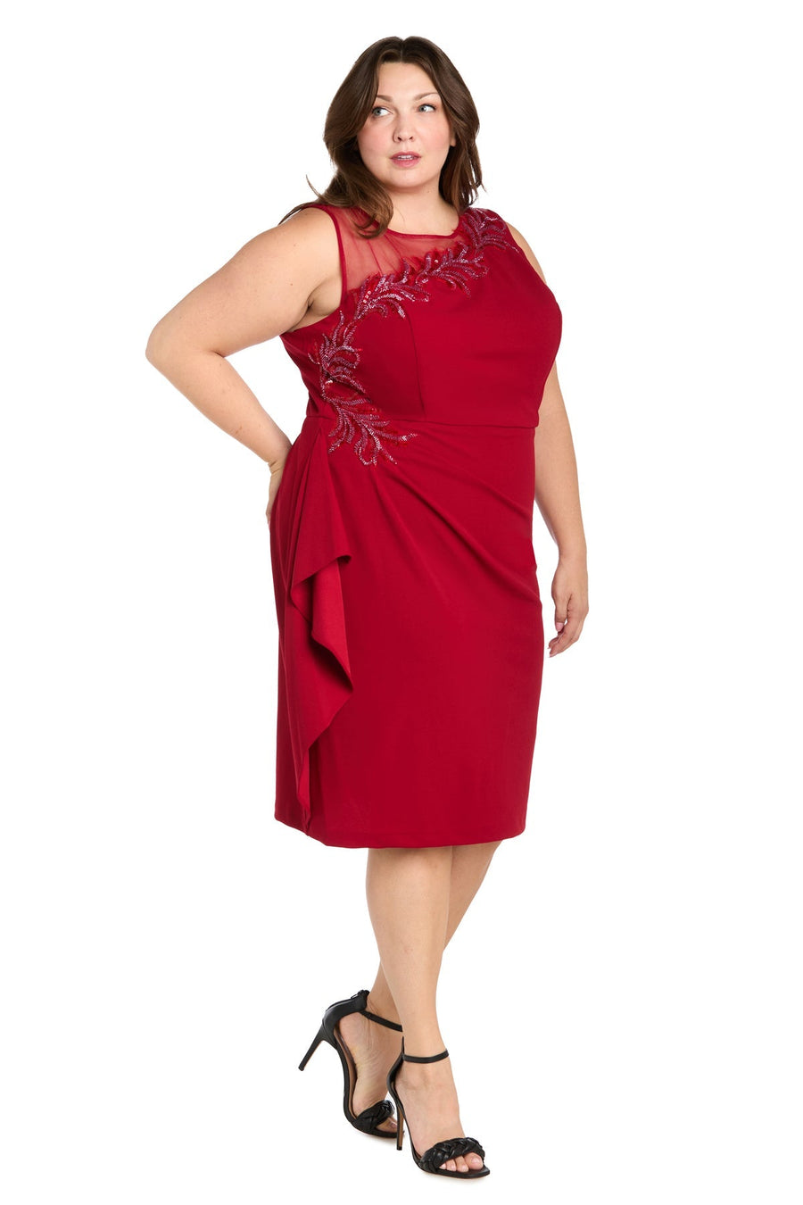 Plus Size Dresses Short Cocktail Plus Size Dress Red