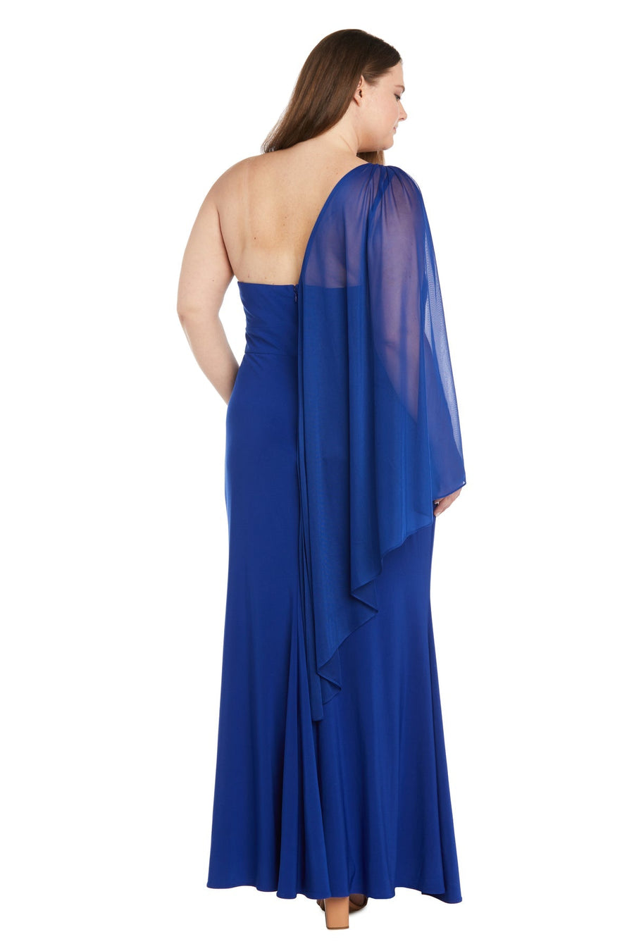 Plus Size Dresses Overlay Long Fitted Formal Prom Plus Size Dress  Royal