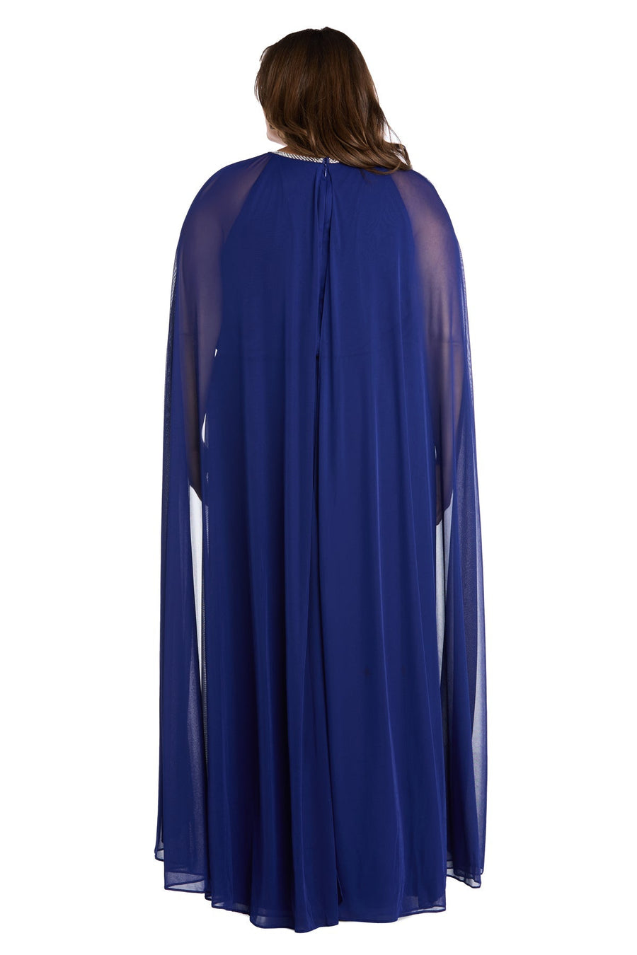 Plus Size Dresses Plus Size A Long Formal Cape Dress Electric Blue
