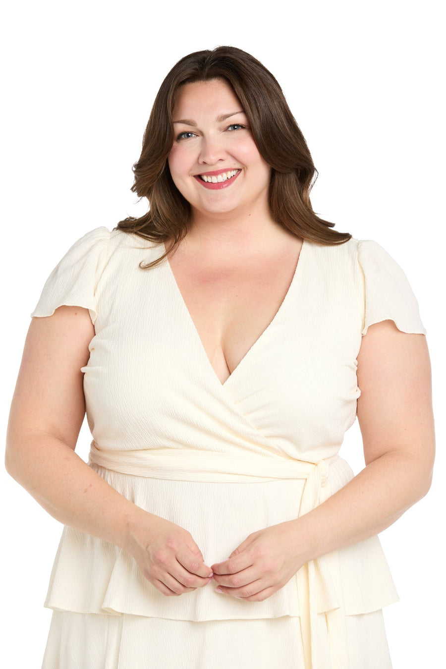 Plus Size Dresses Plus Size High Low Tiered Cocktail Dress White
