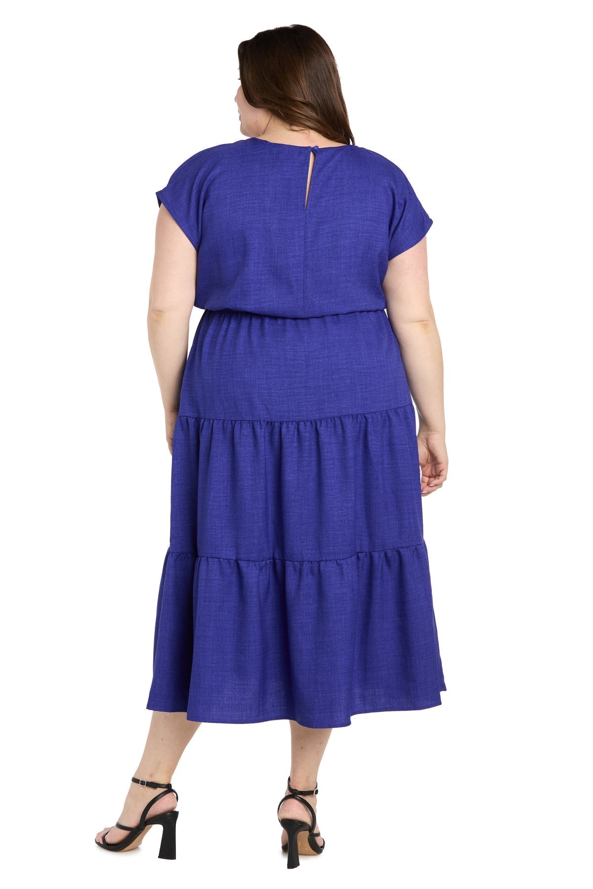 Plus Size Dresses Plus Size A Line Midi Length Dress Indigo