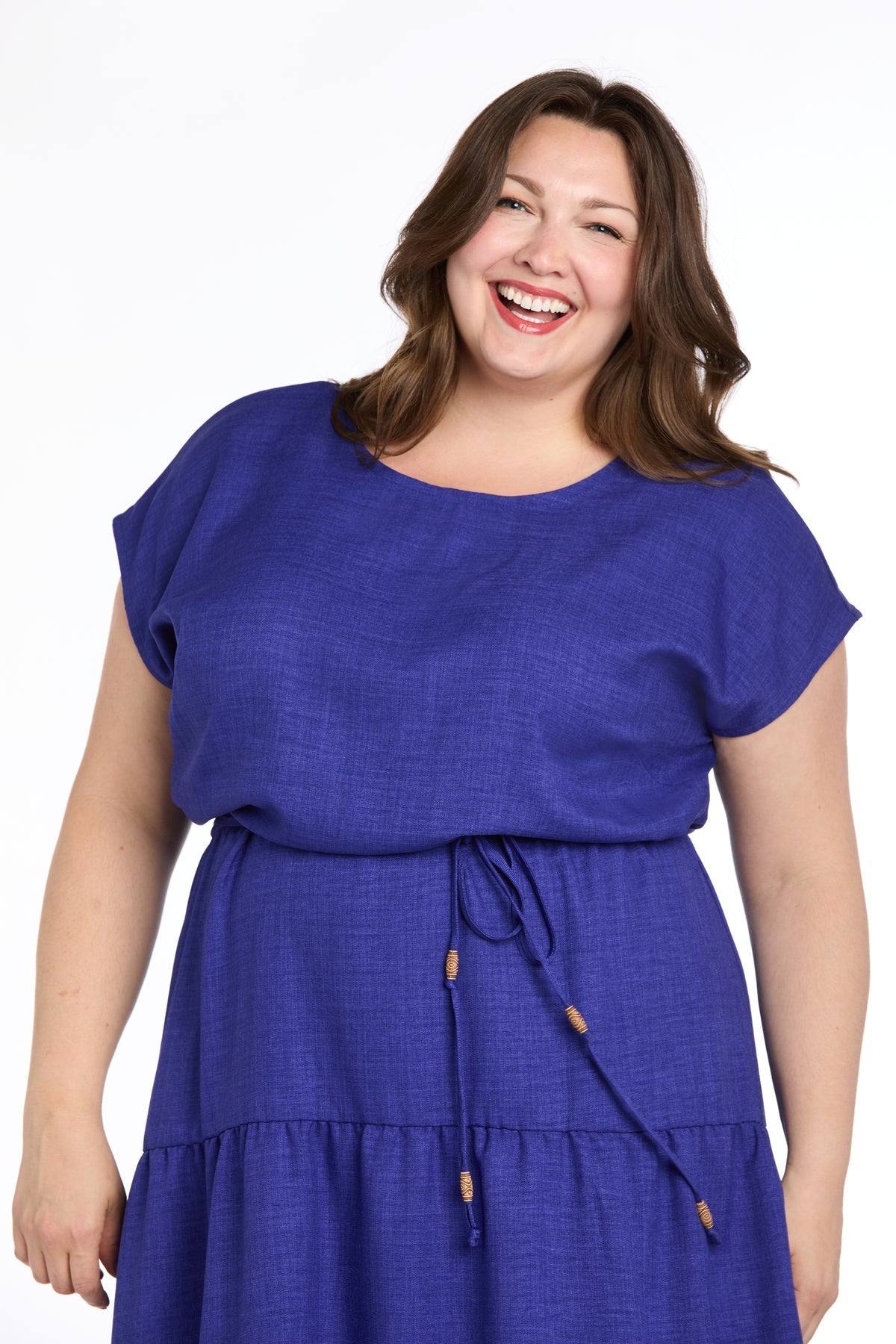 Plus Size Dresses Plus Size A Line Midi Length Dress Indigo